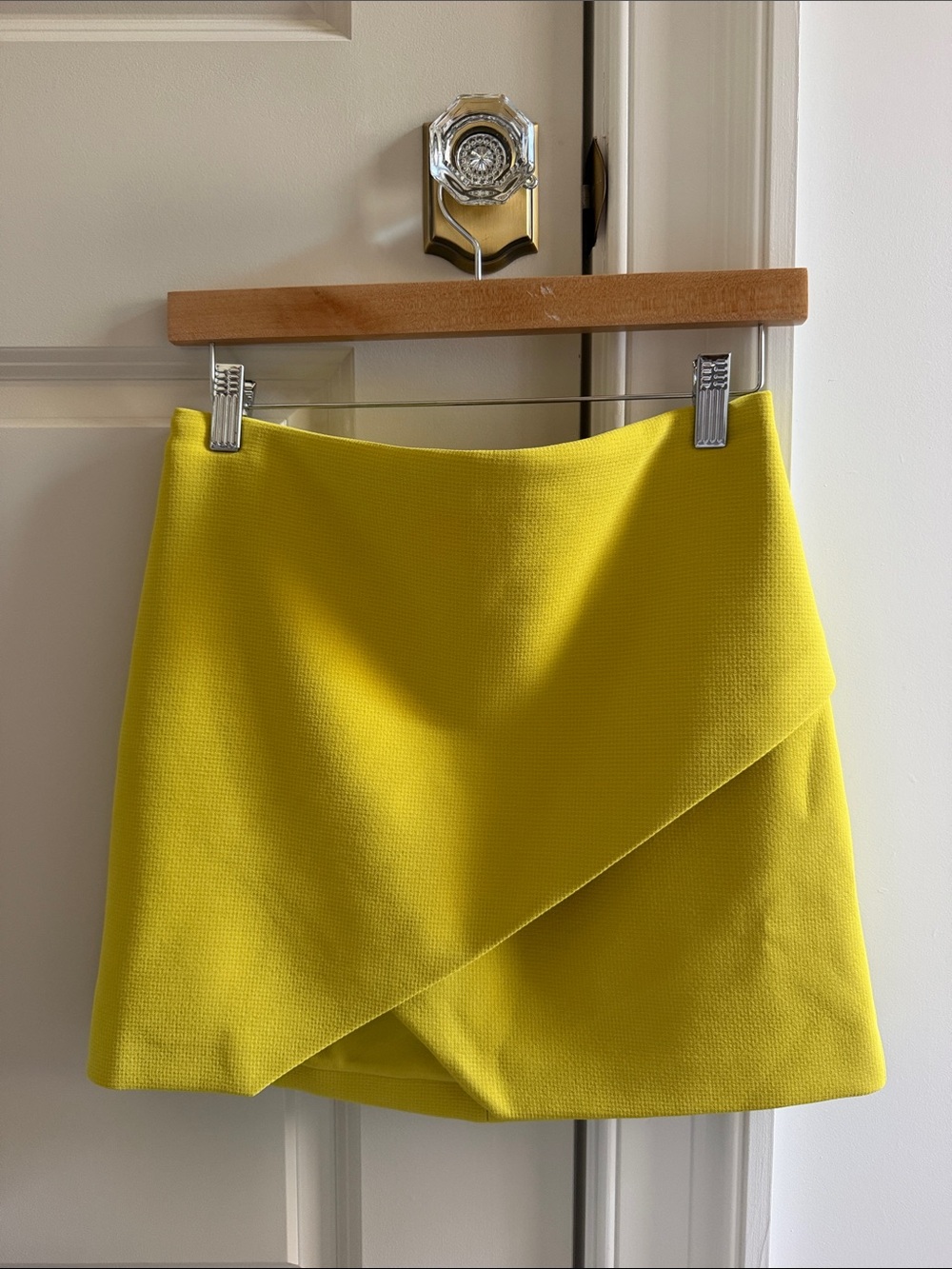H&M Bright Yellow Asymmetrical Mini Skirt